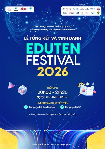 Eduten Festival 2026: Lộ Diện Top Học Sinh Xuất Sắc & Lịch Lễ Tổng Kết 08/05